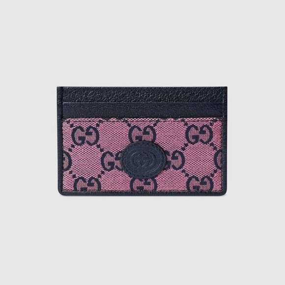 Gucci Canvas GG Multicolor Monogram Card Holder - Picture 1 of 4